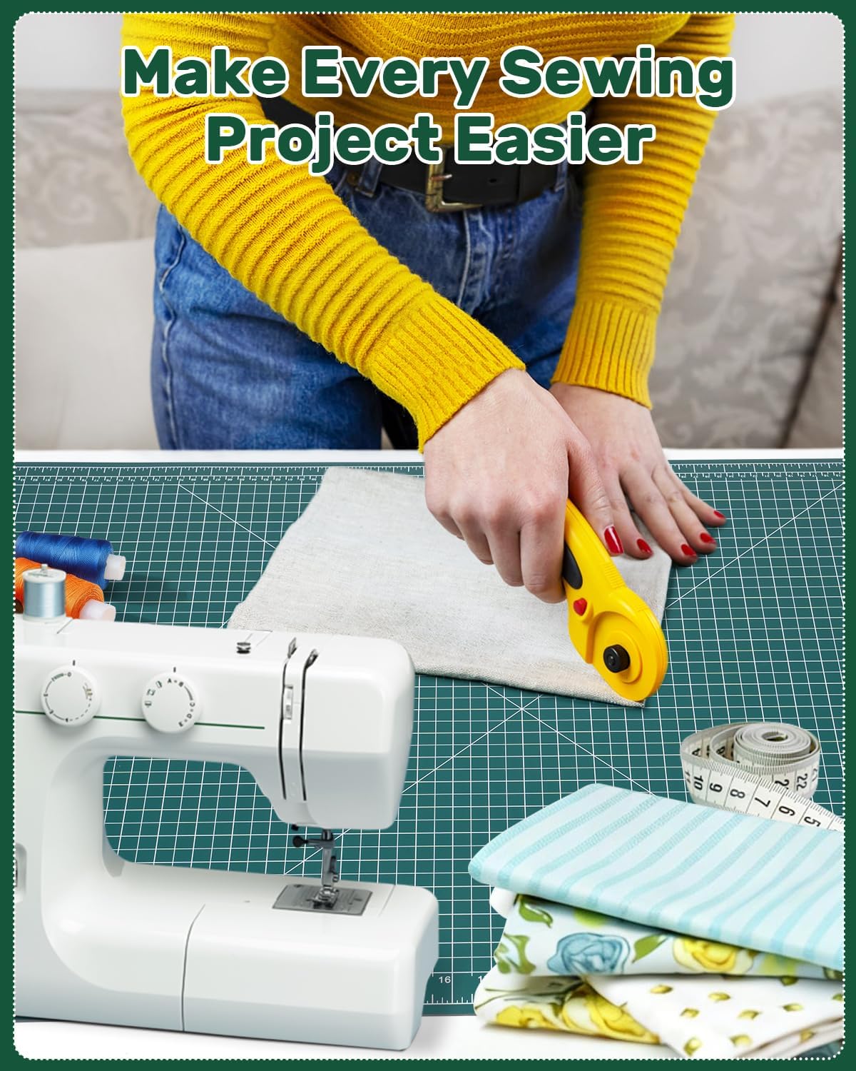 Self Healing Cutting Mat, 17" x 23", Double-Sided Rotary Cutting Mat for Sewing, Quilting, Scrapbooking & Craft, Large Craft Cutting Board for Hobby Use(A2)