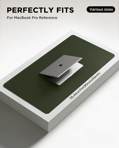 YSAGi 35.4" x 17" Large PU Leather Desk Mat for Keyboard and Mouse - Waterproof Non-Slip Desk Pad Protector for Office, Home, Writing Desk, Black
