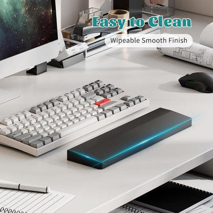 Wooden Wrist Rest, 11.8-inch Length and 22mm Thickness for Small Keyboard, Bamboo Wood Palm Rest, Ergonomic Design for Mechanical Gaming Keyboard