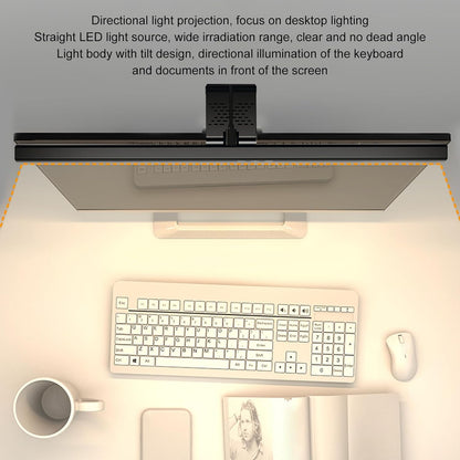 Computer Monitor Lamp, LED Screen Light Bar for Eye Caring, Stepless Dimmable, Touch Control, Office Monitor Light (White)