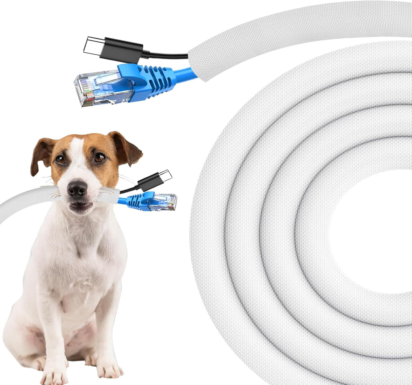 Secbolt Cord Protectors from Pets No Chew, 10ft - 1/2 inch Ultra Durable Cord Covers for Pets, Bite-Resistant Cable and Wire Protector for Cats, Dogs, Rabbits - Black