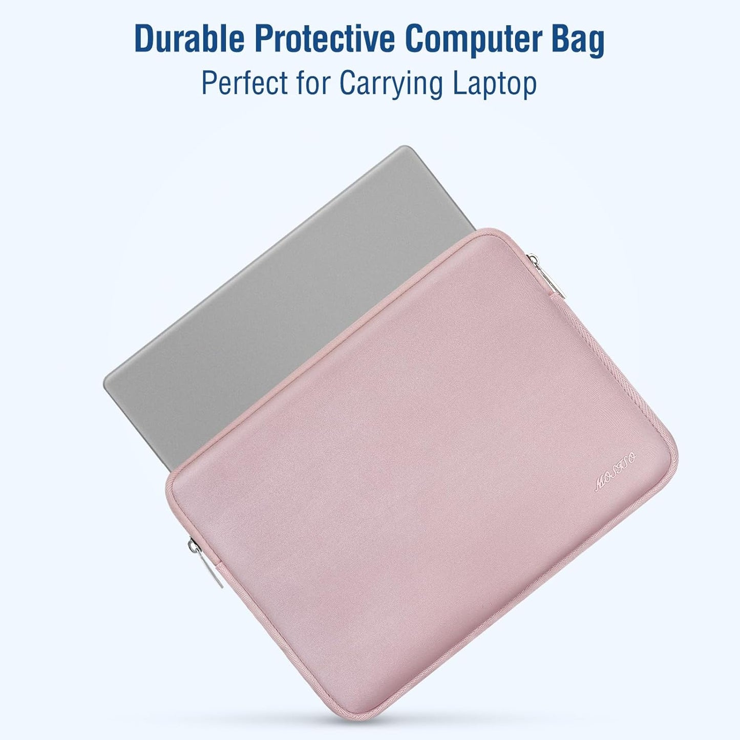 MOSISO Laptop Case 13.3 inch, 13-13.3 inch Laptop Sleeve Bag Compatible with MacBook Air/Pro 13/Pro 14 M5 M4 M3 M2 M1, HP Dell ASUS Lenovo, Neoprene Computer Sleeve Bag with Small Case, Baby Pink - Colors A