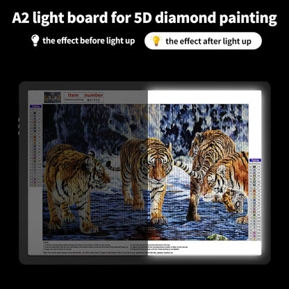TOHETO A4 Light Board for Diamond Painting, Super Bright Magnetic Light Pad with Side Buttons, Lightbox for Tracing and Drawing, Corded Light Table for Sketching, Animation, Weeding Vinyl (Black)
