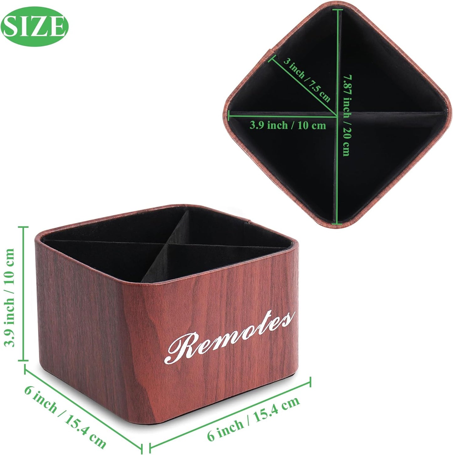 Round Leather Art Supply Organizer,Remote Control Holder,360 Degree Rotating,Multi-Functional Pencil Holder,4 Compartments Desktop Stationary Organizer(1-Fractal Flower) | Round - Colors B