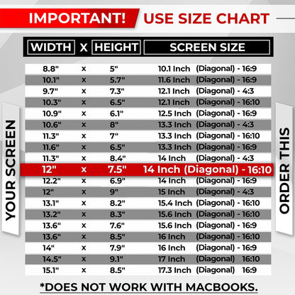 SightPro Magnetic Laptop Privacy Screen 14 Inch 16:9 - Patented Removable Laptop Privacy Filter Shield and Protector