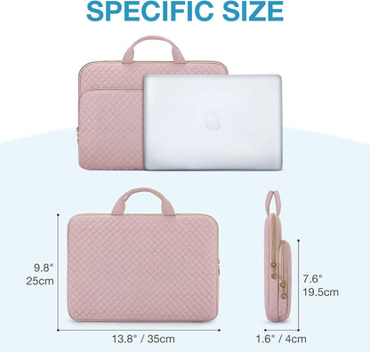 BAGSMART 15.6 Inch Laptop Case Sleeve Compatible with MacBook Pro 16 Inch,15.6 Inch HP,Dell,Acer Aspire,Asus Notebook, Lightweight Laptop Bag for Women with Shoulder Strap,Pocket,Handle, Pink