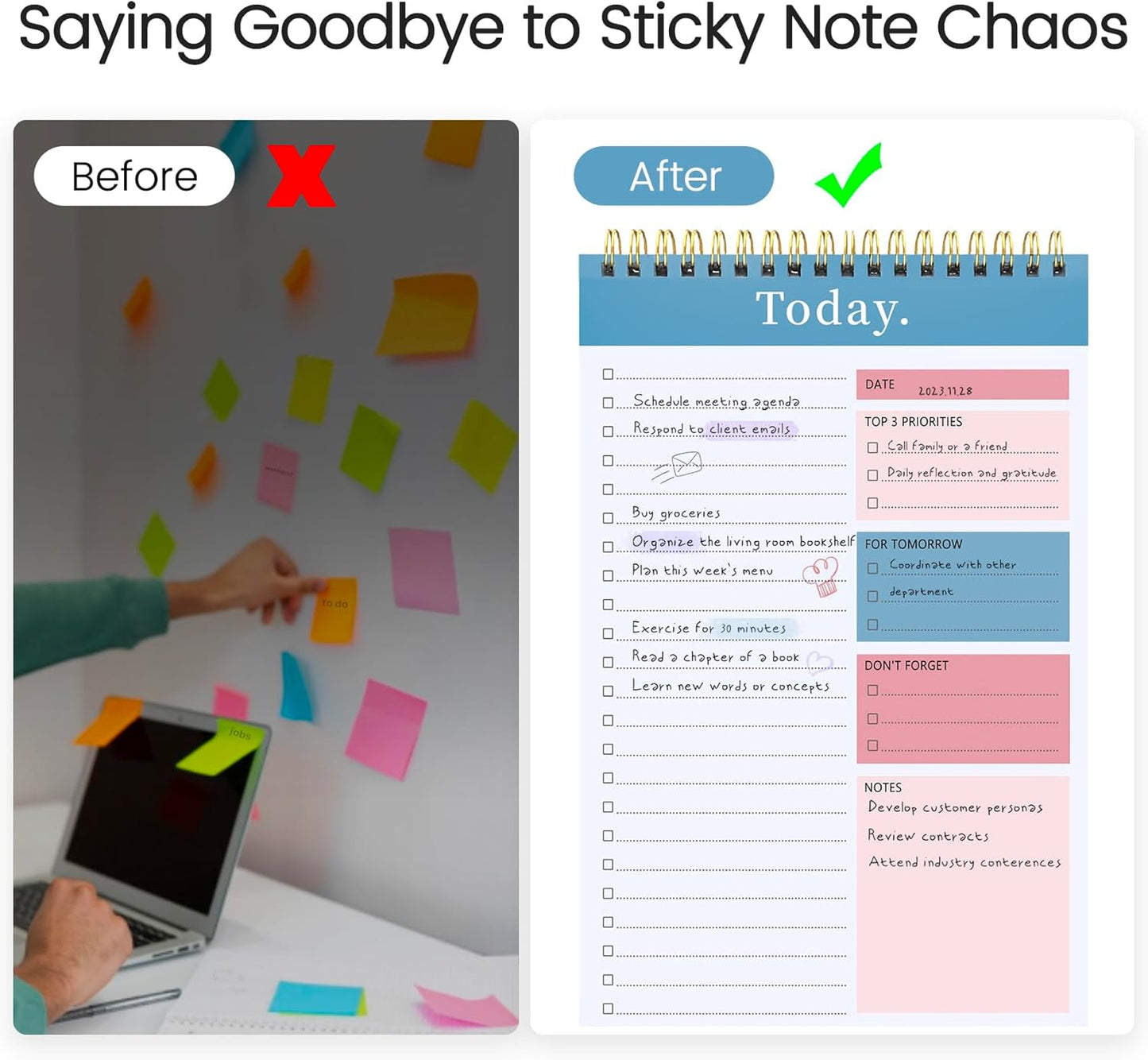 To Do List Notepad - To Do List Notebook for Work with 52 Sheets, Undated Daily Planner Perfect for Enhanced Productivity and Goal Achievement - Green
