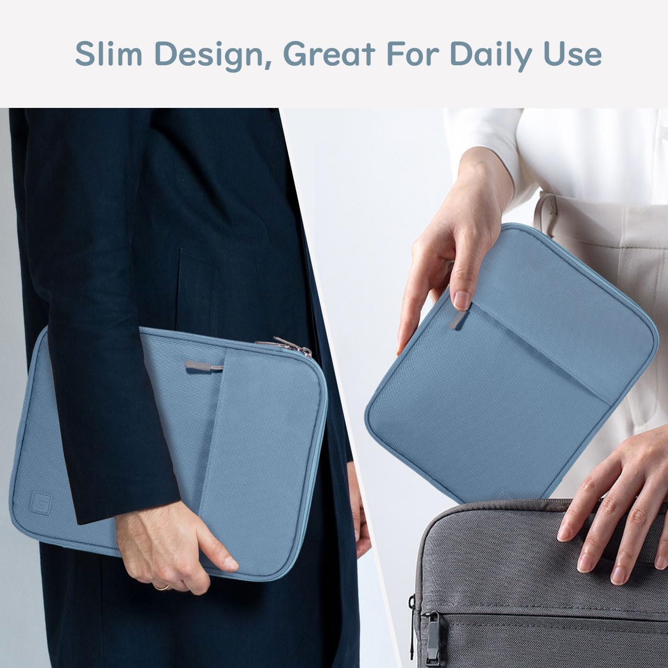 Dadanism 9-11 Inch Tablet Sleeve Padded Carrying Case for iPad (A16) 11th Gen 11", iPad 10th Gen 10.9", iPad Air M4/Pro M5 11", iPad Air 5/4, iPad 9/8/7th Gen, Galaxy Tab A11+ Plus 11", Blue