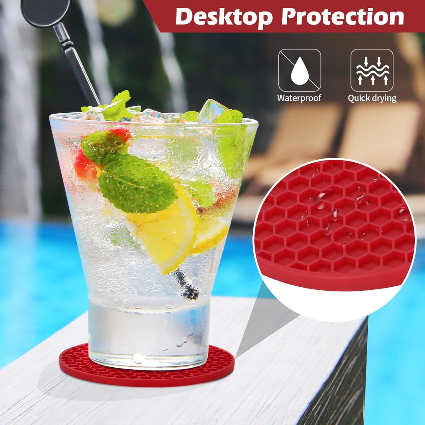 TWTLi Silicone Coasters Set of 8 with Holder,Coasters for Drinks,Beer,Coffee Coasters,Suitable for Kinds Cups,Hot or Cold,Anti-SLI,Non-Stick,Anti-Overflow Tabletop Protection and Decor (8 Pcs, Black)