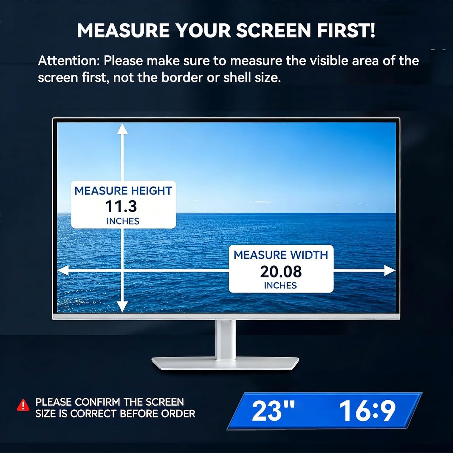 [2-Pack] 24 Inch Computer Privacy Screen 16:9 Aspect Ratio Widescreen Monitor, Eye Protection Anti Blue Light Glare Computer Monitor Privacy Filter, 24inch Removable Black Blackout Anti Spy Desktop Security Privacy Filter