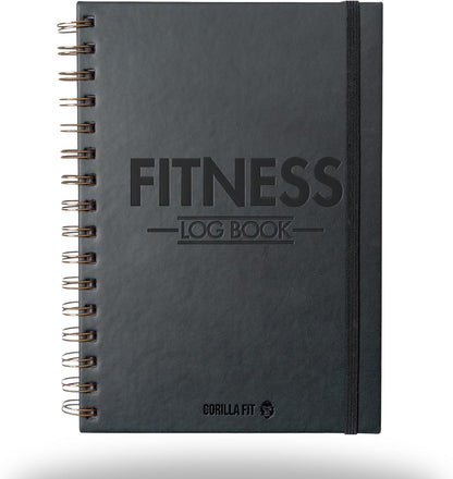 Gym Workout Journal (A5) - Hardback Leather PU Workout Tracker (128 Workouts) - Set Goals & Track Progress | Premium Fitness Journal & Log Book by Gorilla Fit