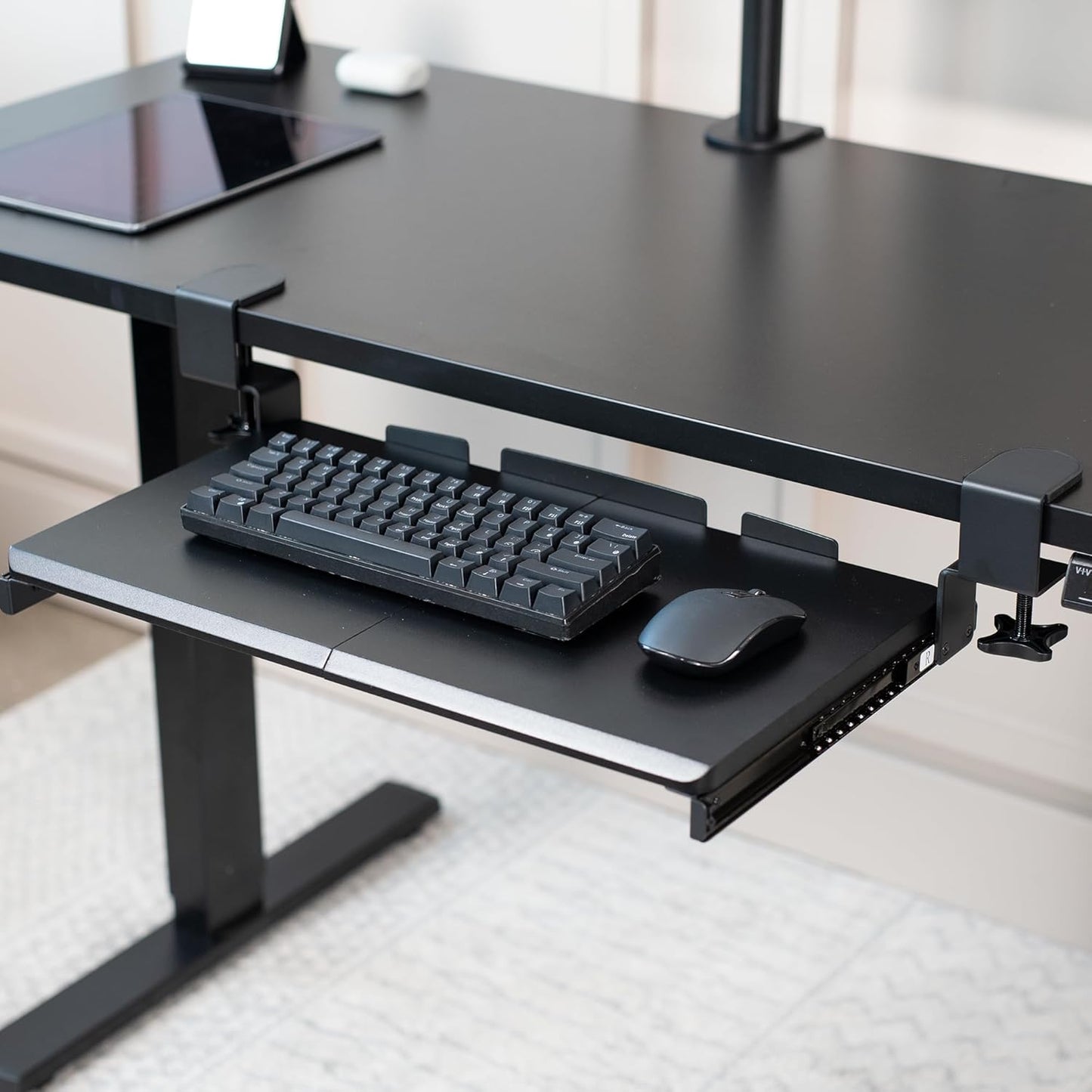 VIVO Large Keyboard Tray Under Desk Pull Out with Extra Sturdy C Clamp Mount System, 27 (33 Including Clamps) x 11 Inch Slide-Out Platform Computer Drawer for Typing, Black, MOUNT-KB05E
