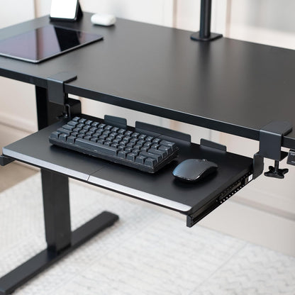 VIVO Large Keyboard Tray Under Desk Pull Out with Extra Sturdy C Clamp Mount System, 27 (33 Including Clamps) x 11 Inch Slide-Out Platform Computer Drawer for Typing, Black, MOUNT-KB05E
