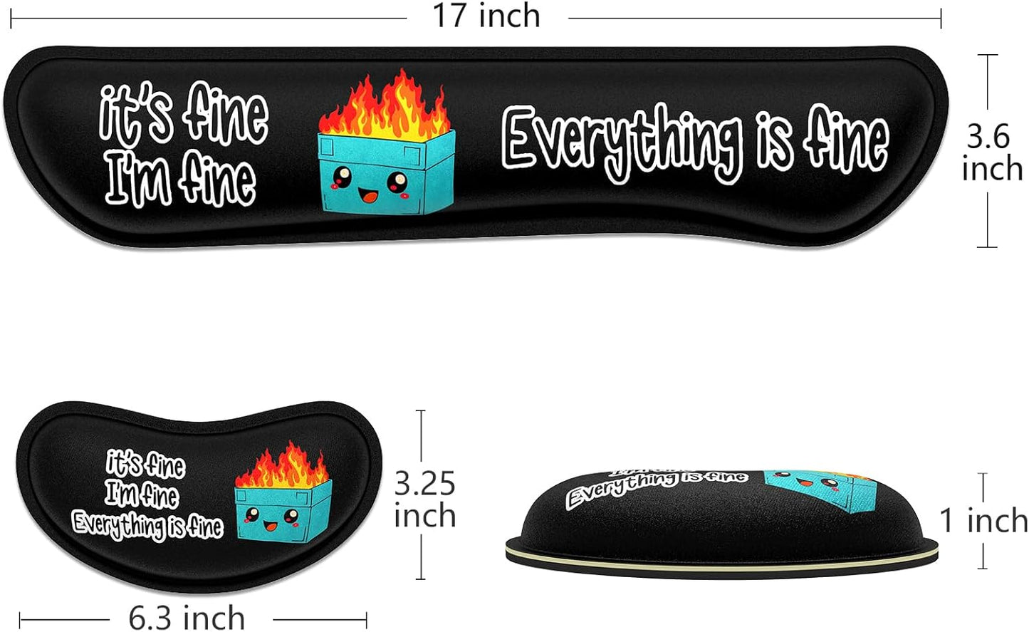 Dapesuom Enlarge Keyboard Wrist Rest, Memory Foam Wrist Cushion for Desk Mat Support, Cute Pain Relief Keyboard Mouse Pad Rests Set with Non-Slip Base for Gaming Laptop Office Computer, Elegant Flower