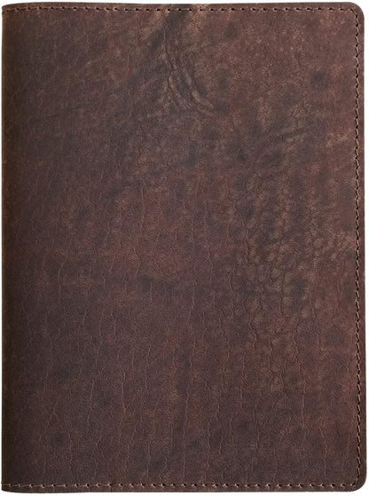 Fan&Ran Genuine Leather Journal Cover for Field Notes Notebooks, Moleskine Cahier Journal Pocket 3.5 x 5.5 Inches, Bourbon Brown
