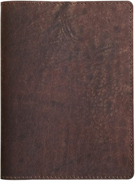 Fan&Ran Genuine Leather Journal Cover for Field Notes Notebooks, Moleskine Cahier Journal Pocket 3.5 x 5.5 Inches, Bourbon Brown