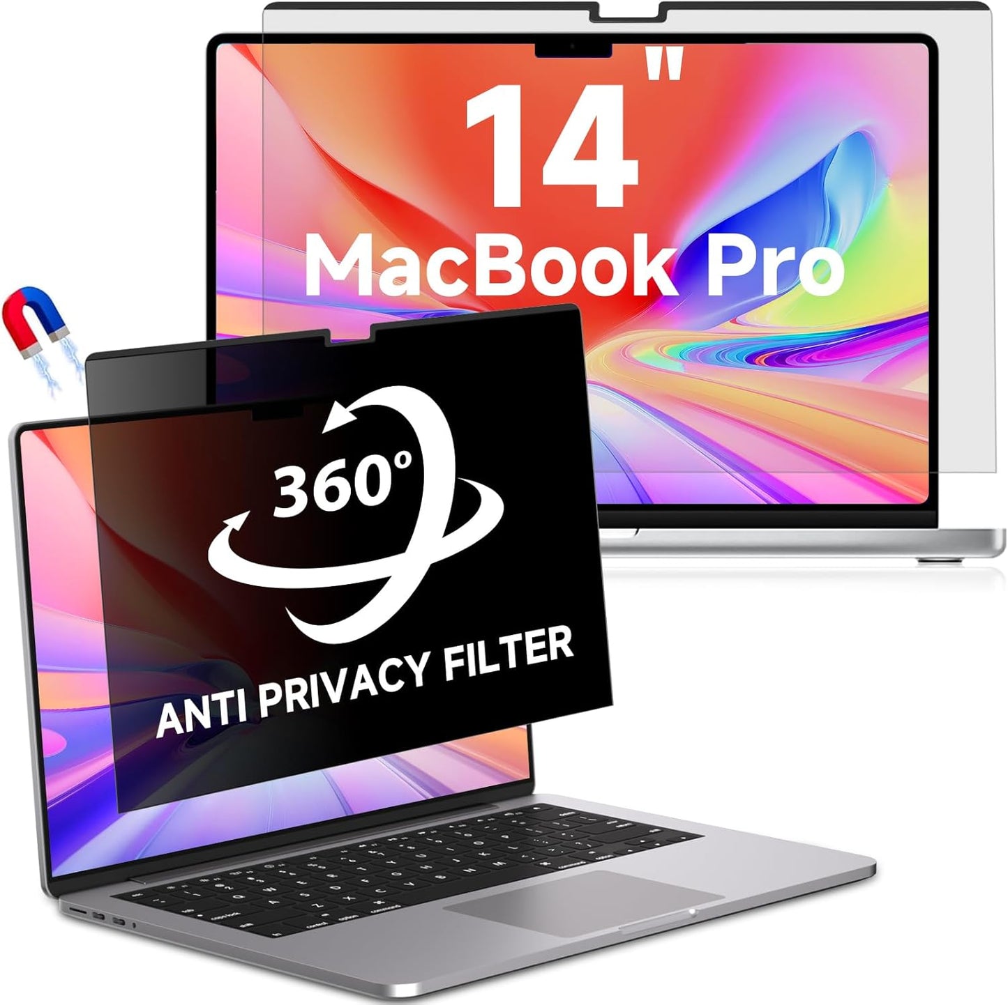 13.8 Inch Magnetic Privacy Screen for Microsoft Surface Laptop 7, Removable Anti Glare Screen Protector, Blue Light Computer Filter, Anti Spy Easy Install