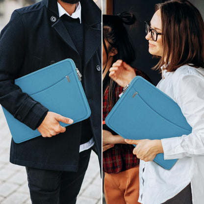 Laptop Sleeve Case 14 inch, Shockproof Protective Laptop Cover Briefcase Carrying Computer Bag with Accessory Pocket Portable Computer Sleeve for 14" MacBook, HP, Dell, Lenovo, Acer, Black