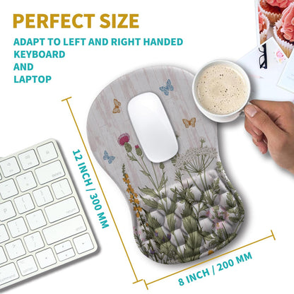 Hokafenle Ergonomic Mouse Pad Wrist Support, Wrist Rest Mousepad for Carpal Tunnel Pain Relief with Integrated Memory Foam Slope Massage Bulge (11.8x7.9 inch,Topographic Contour)