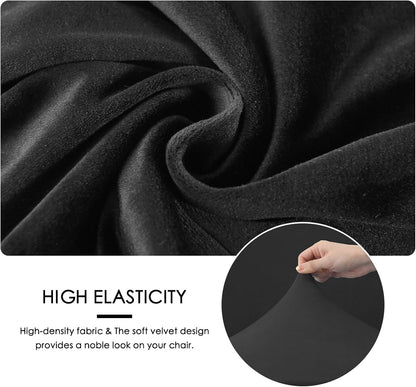 FORCHEER Office Chair Armrest Covers 12-15 Inch Velvet Elastic Black Arm Rest Covers for Desk Computer Chairs Washable