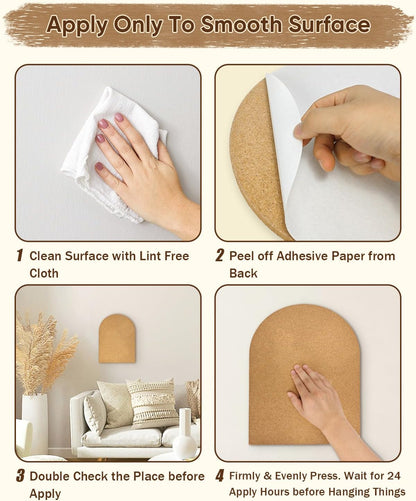 Okydoky 12mm Thick Arch Cork Board, 10.4in x 14.4in Self-Adhesive Pin Board,1 PC for Home Office Décor