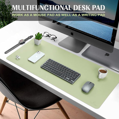 K KNODEL Large Office Leather Desk Mat, Mouse and Keyboard Pad, Computer and Laptop Mat, Desktop Protector and Cover, Writing Pad and Blotter (31.5"x15.7", Black)