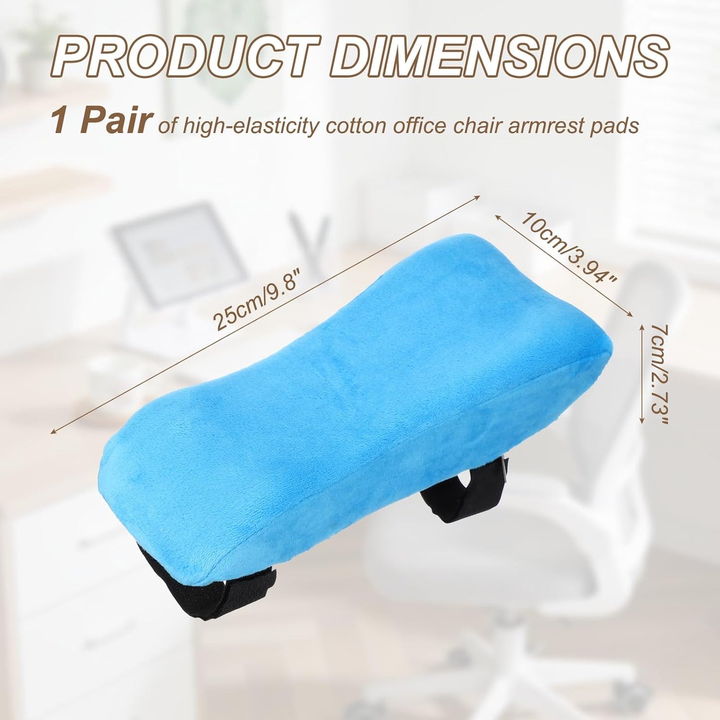 PATIKIL Office Chair Arm Pads, 1 Pair Office Chair Arm Cover Soft Office Chair Armrest Pads Elastic Memory Foam Cotton Removable Washable for Desk Computer Gaming, 25x10x7cm, Brown