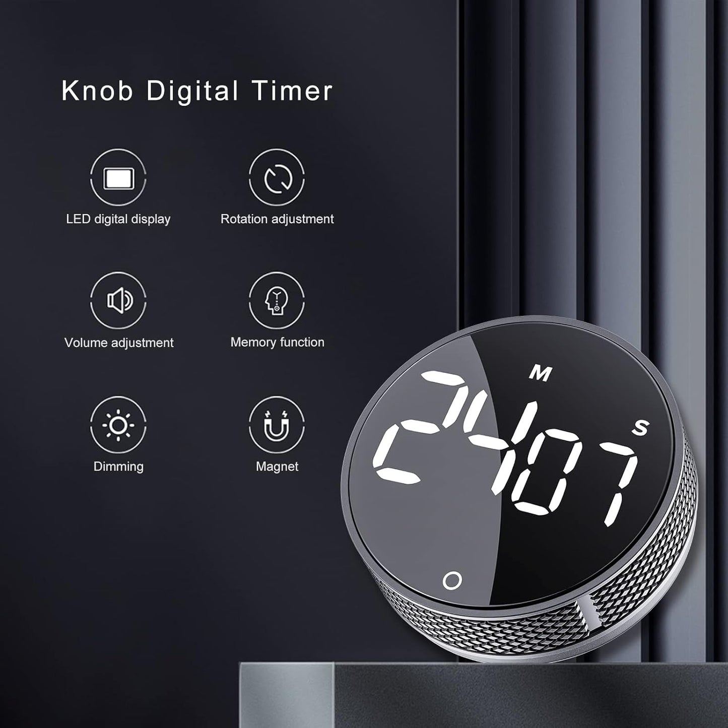AVINIA Digital Kitchen Timers, Visual timers Large LED Display Magnetic Countdown Countup Timer for Classroom Cooking Fitness Baking Studying Teaching, Easy for Kids and Seniors White
