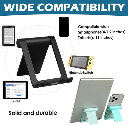 Fabbay 40 Pcs Foldable Cell Phone Stand Desk Multi Angle Tablet Stand Universal Cellphone Holder Portable Smartphone Dock Compatible with Most Mobile Phone and Tablet for Travel (Black)
