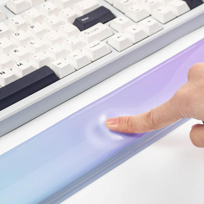 Gel Keyboard and Mouse Wrist Rest Set –White Clear Wrist Rest for Computer Keyboard 60%/68%/75%, Comfort & Support for Typing and Gaming
