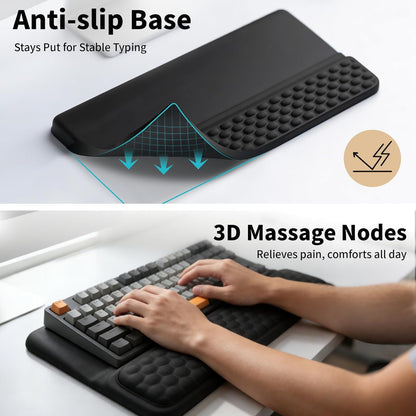 Keyboard Wrist Rest Stand Pad, Soft Memory Foam Ergonomic Computer Wrist Support, Keyboard Riser Hand Rest Cushion Holder Gaming Typing Coding Desk Accessories for Home Office School（Black）