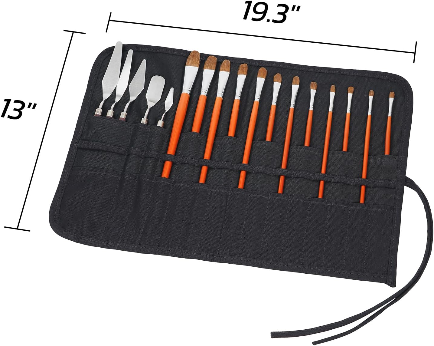 ECHSRT Paint Brush Holder Roll Up Case Storage for Artist Acrylic Oil Watercolor, Holders and Organizers 30 Slots，Black