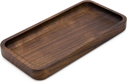 MUUJEE Wooden Desk Pen Pencil Organizer - 7.5 x 3.75 for Work Teacher Dad Wood Pencils Tray Work Minimalist Rustic, Gift for The Man who has it All