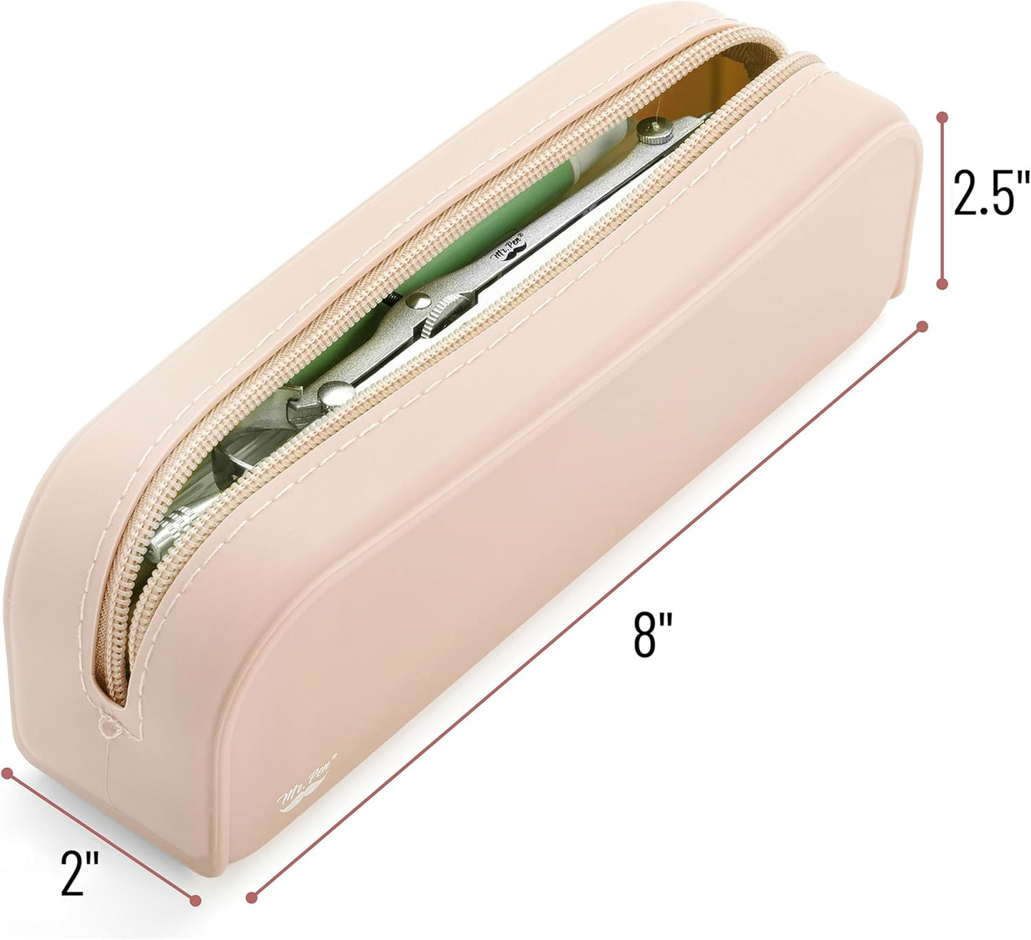 Mr. Pen- Silicone Pencil Case, Aesthetic Pencil Bag for Women, Makeup Pouch, Multifunctional Pouch for Stationery, Cosmetics and Electrical Goods Storage