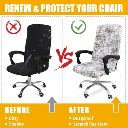 Smiry Stretch Printed Office Chair Armrest Covers, 2 Pcs Soft Fit Removable Washable Computer Desk Chair Arm Covers Protector, Black