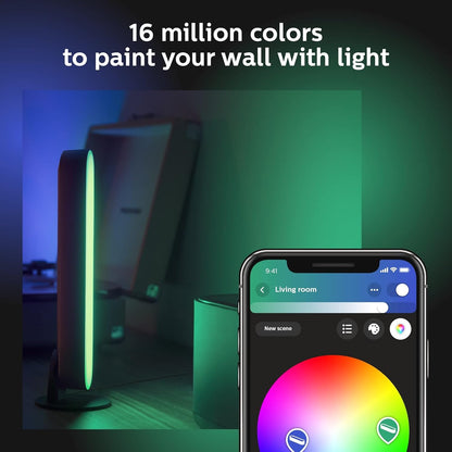 Philips Hue Smart Play Light Bar Base Kit, Black, 2 Pack, White & Color Ambiance LED Color-Changing Light Requires Bridge, Control with App, Works with Alexa, Google Assistant and Apple HomeKit