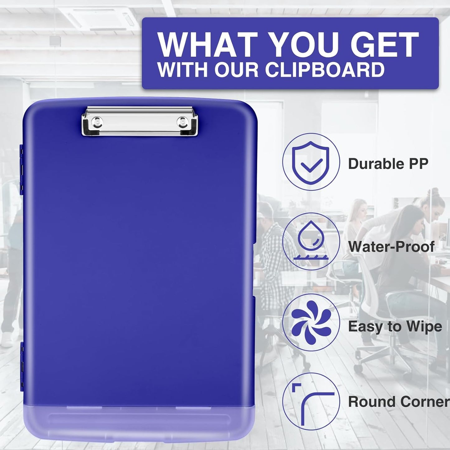 Sooez Clipboard with Storage, Clip Board 8.5 x 11 with Pen Holder, Plastic Organization Case Box for Letter Legal A4 Size Paper, Low Profile Clip, Nurses Teachers Must Haves, School & Office Supplies