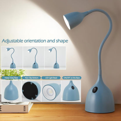 EJIAXIN Desk Lamp for Home Office - Clip on Reading Light and Bed Headboard Clamp Lamp, Bedside Gooseneck Table Lamp, Clip on Desk Lamps, Eye-Caring Desk Lamp for College Dorm Room Study Lamp, White