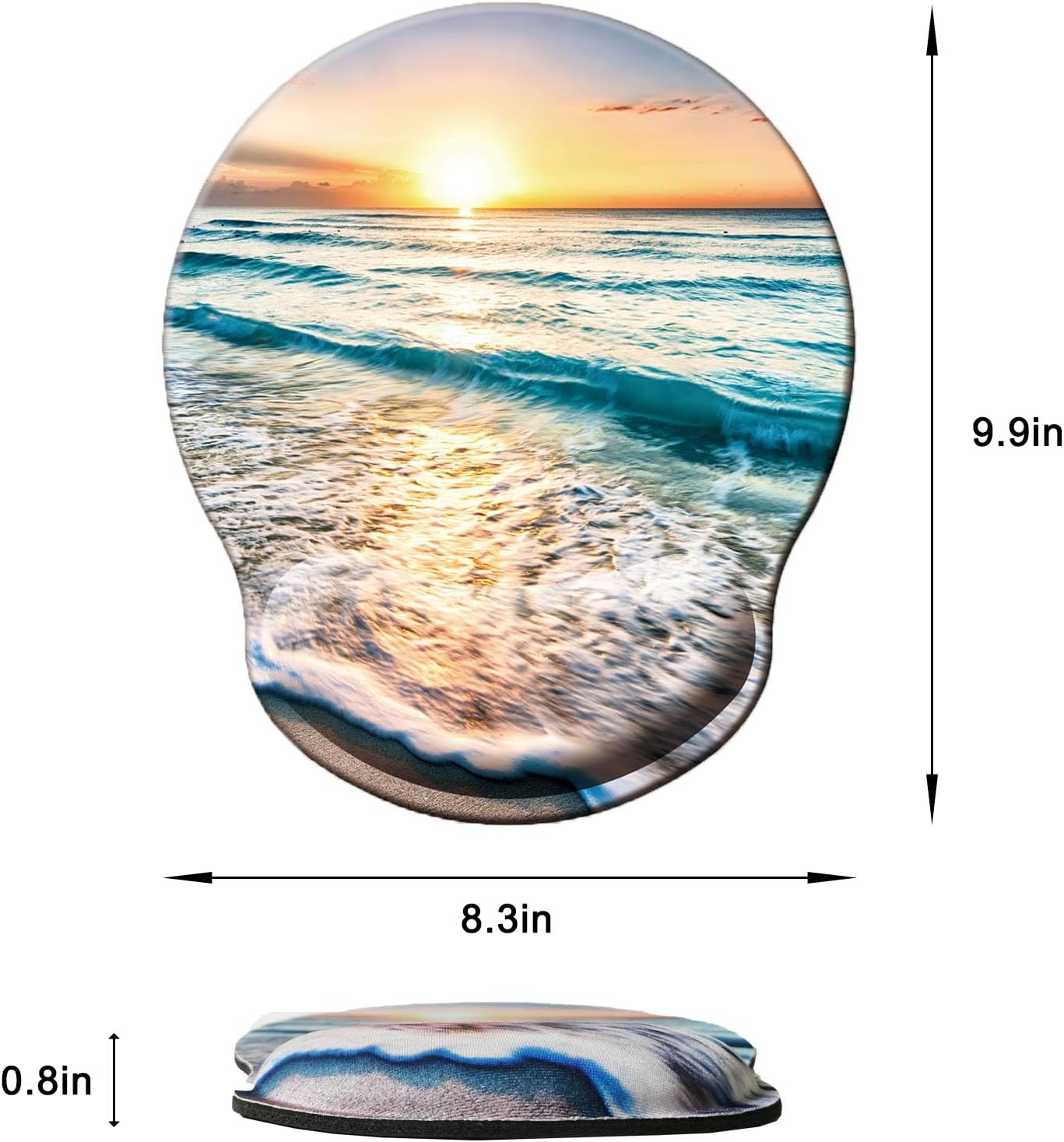 Mouse Pad with Wrist Support, Ergonomic Mouse Pad with Memory Foam Wrist Rest Cushion, Non-Slip Rubber Base Gaming Mice Pad for Home Office Computer Laptop, Flowers Grass