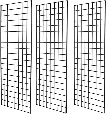 Grid Wall Commercial Grade Gridwall Panels – Heavy Duty Grid Panel for Any Retail Display Wall Grid 2' Width x 6' Height, White (Pack of 3)