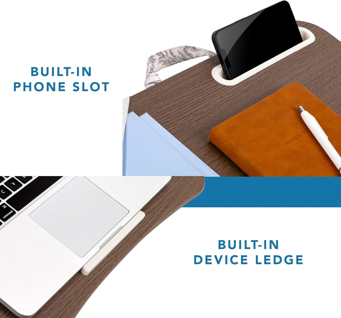 LAPGEAR Designer Lap Desk with Phone Holder and Device Ledge - Arrow Stripes - Fits up to 15.6 Inch Laptops - Style No. 45411