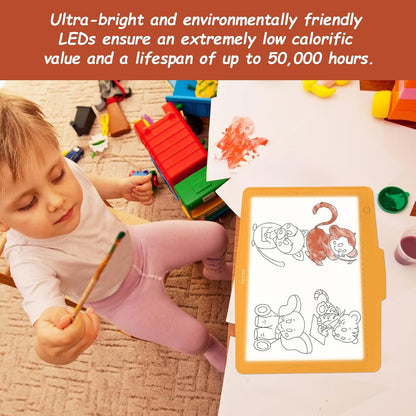 IMAGE A4 LED Tracing Pad for Kids, Rechargeable Light Up Drawing Tablet Board Children Portable Art Christmas Gift for Boys Girls Ages 6+(with 10 Traceable Sheets), Durable & Fun Creative Toy(Blue)