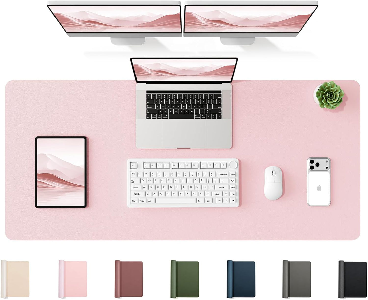 YSAGi 35.4" x 17" Large PU Leather Desk Mat for Keyboard and Mouse - Waterproof Non-Slip Desk Pad Protector for Office, Home, Writing Desk, Black