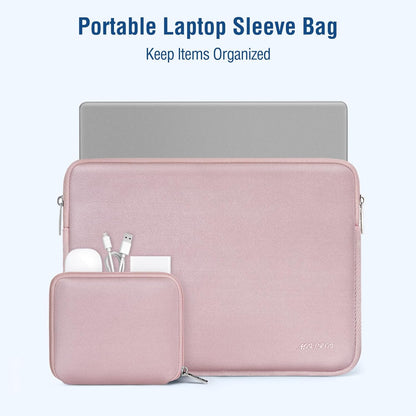 MOSISO Laptop Case 13.3 inch, 13-13.3 inch Laptop Sleeve Bag Compatible with MacBook Air/Pro 13/Pro 14 M5 M4 M3 M2 M1, HP Dell ASUS Lenovo, Neoprene Computer Sleeve Bag with Small Case, Baby Pink - Colors A