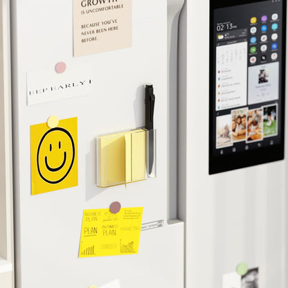 Sticky Note Dispenser, Magnetic Sticky Note Holder for Post It Notes, 3 x 3 Inch Sticky Note Pen Organizer for Office Home Classroom, Black