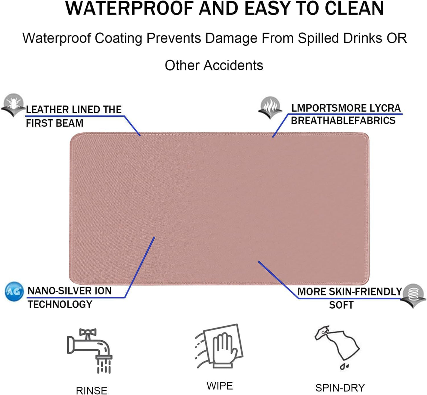Large Gaming Mouse Pad, XXL Extended Computer Keyboard Mouse Mat with Stitched Edges, 31.5" x 15.7" Non-Slip Waterproof Rubber Base Office Big Long Mousepad for Work, Game, Office, Home, Black