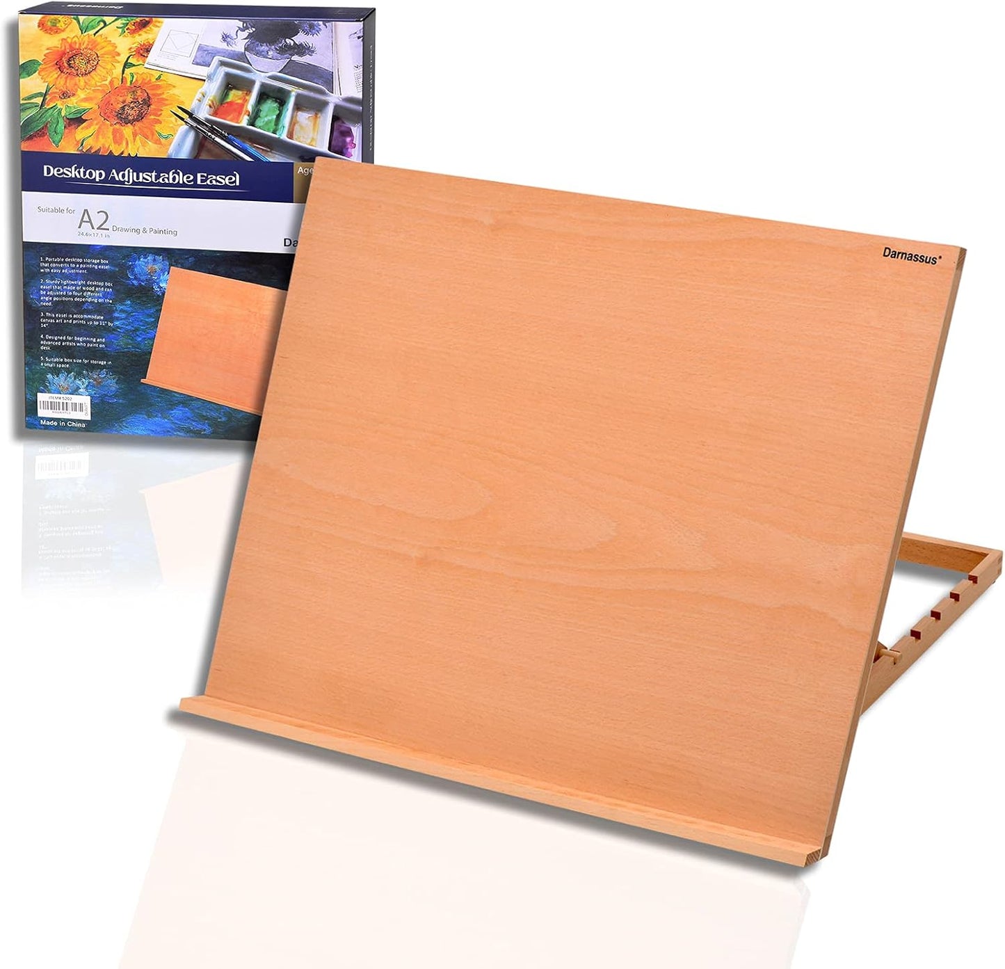 Darnassus A3 Extra Large Adjustable Tabletop Painting Easel, 16.5 inch by 12.6 inch, Drawing and Sketching Board, Book Holder, Book Stands, Tilt Height Adjustable, Portable Easel Stand