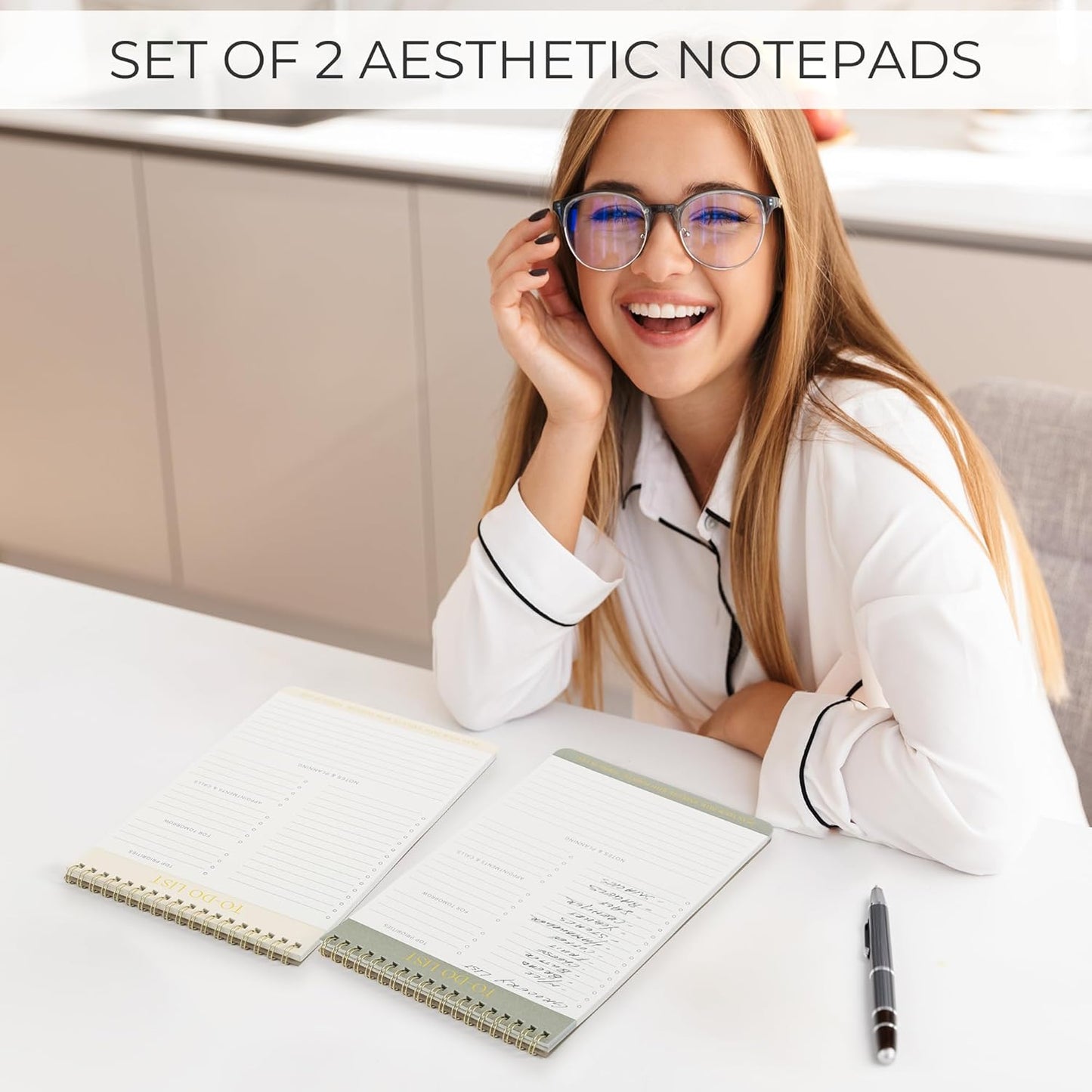 ZICOTO Beautiful To Do List Note Pads Set Of 2 for Easy Daily Planning - The Perfect Work Notepads, Notebooks and Office Desk Supplies For Women - Perfect to Effectively Organize Your Tasks