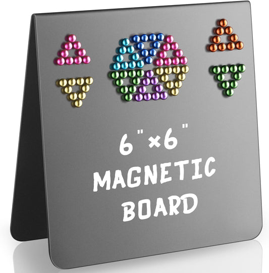 Gersoniel Magnet Display Stand Balls Magnetic Display Board Black Metal Magnet Board Stand Desk Easel Board for Bulletin Table Top Beads Balls for Showing Off (Magnetic Beads Not Included) (2 Pack)