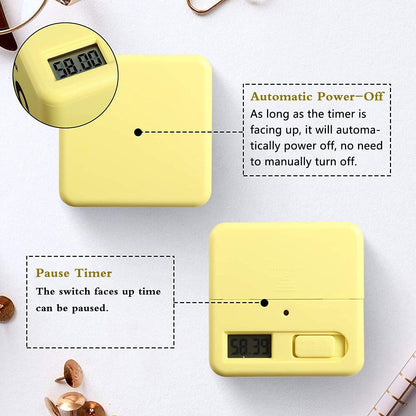Cube Timer, Kids Timer with Gravity Sensor Flip 15 20 30 60 Mins Countdown Settings for ADHD, Time Management, Classroom, Productivity Workout, Kitchen, Cooking, Study (Pink)